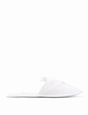 Charlotte Olympia House Cat Slippers in white Womens Shoes cheap promo
