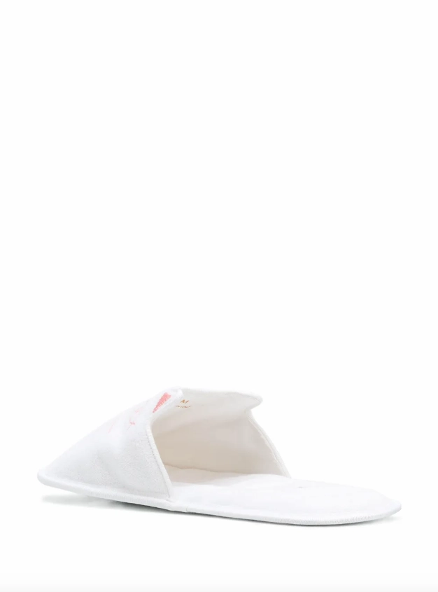 Charlotte Olympia House Cat Slippers in white