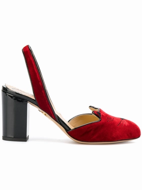 Charlotte Olympia Kitty slingback heels Womens Shoes cheap promo