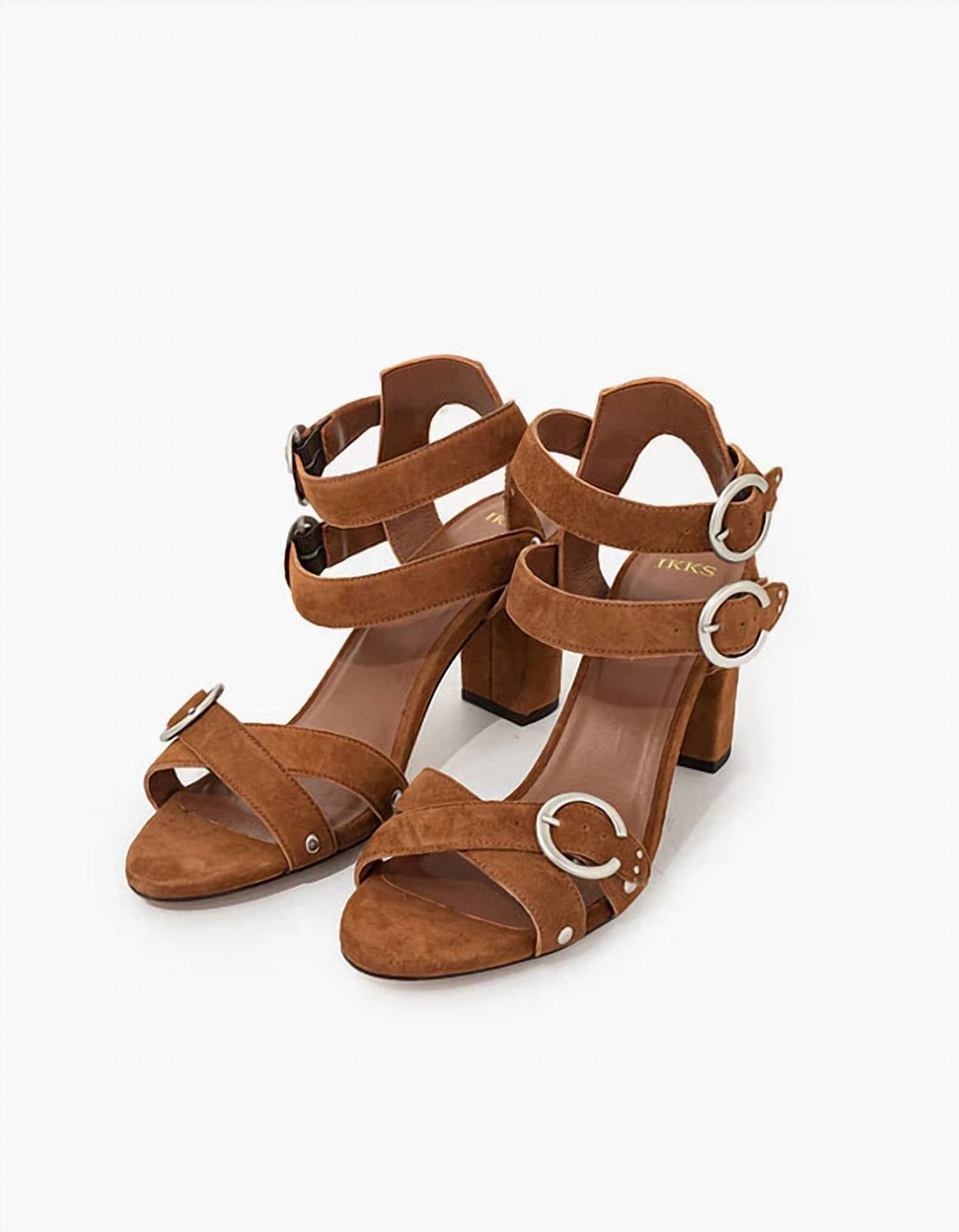 Chaus Strappy Suede Leather Sandals In Brown Suede