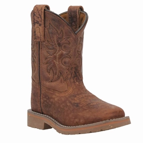 Children's Durant Jr Square Toe Cowboy Boot In Brown Boys Boots online deals