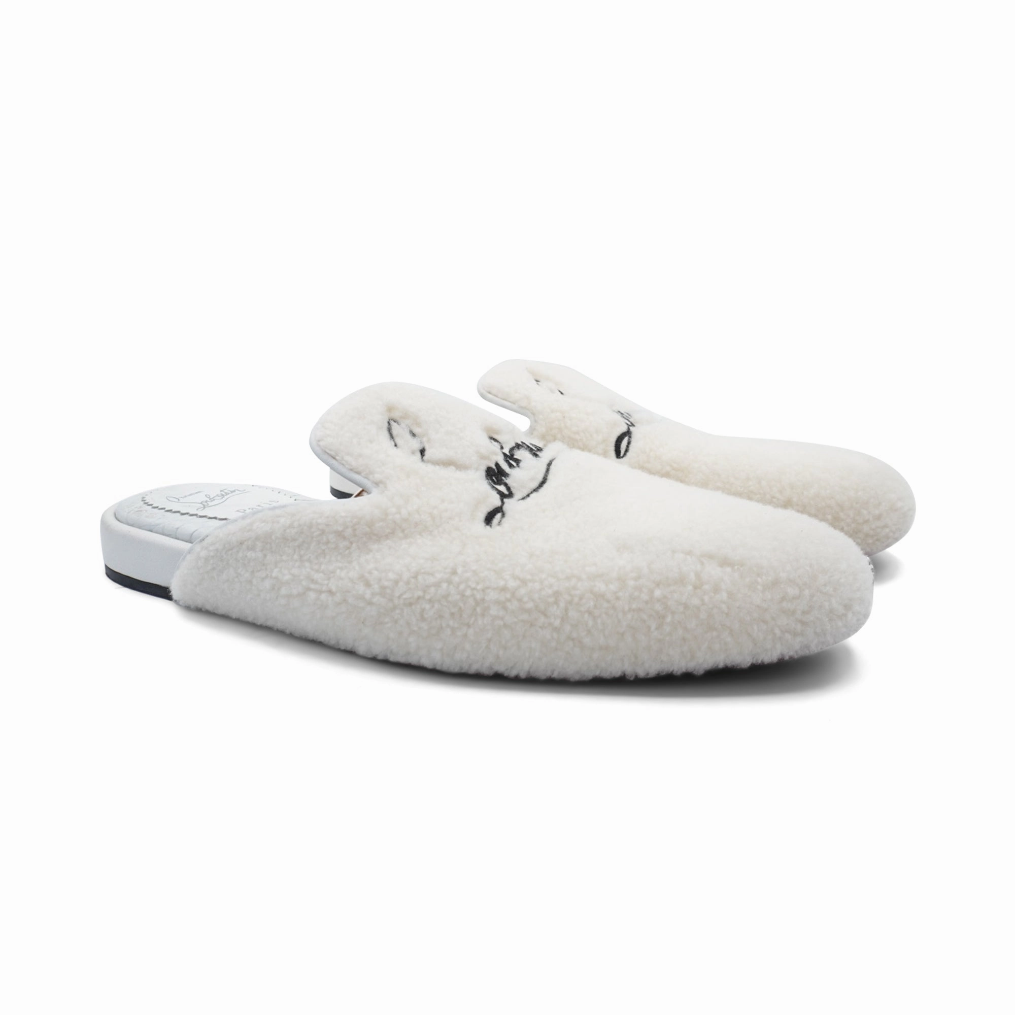 Christian Louboutin 'Coolito' Shearling Slides - Men's 40.5
