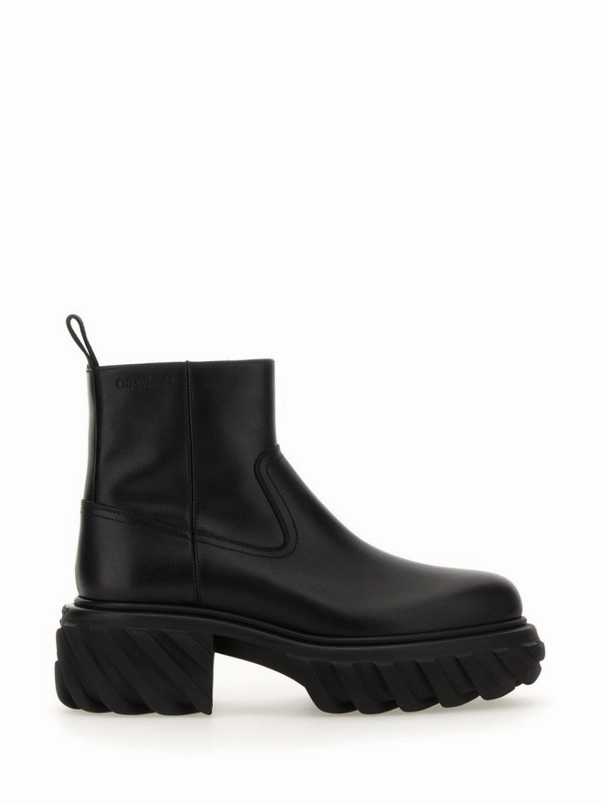 Chunky Sole Leather Boots With Elastic Side Panels Buy Mens Chukkas online shop