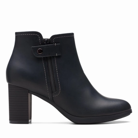 Clarks Bayla Glow in Black Leather Top-rated Womens Boots outlet