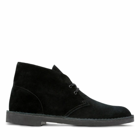 Clarks BUSHACRE 2 in Black Suede Sale on Mens Chukka Footwear