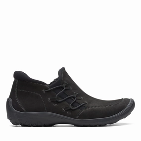 Clarks Fiana Bay in Black Nubuck Womens Sports Shoes clearance