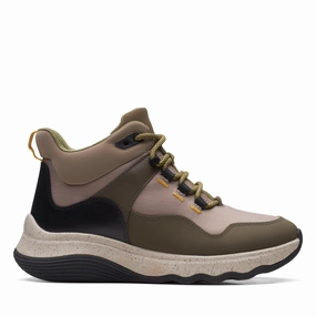 Clarks Jaunt Lo in Green Leather Womens Sports Shoes clearance