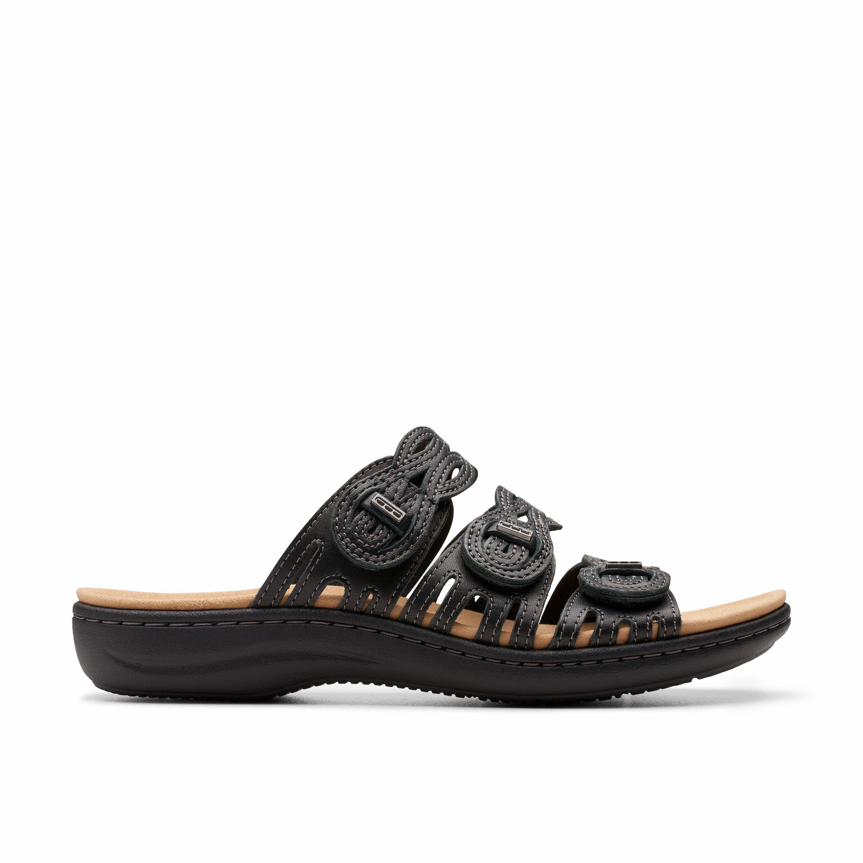 Clarks Laurieann Ruby in Black Leather Buy Womens Sandals with promo