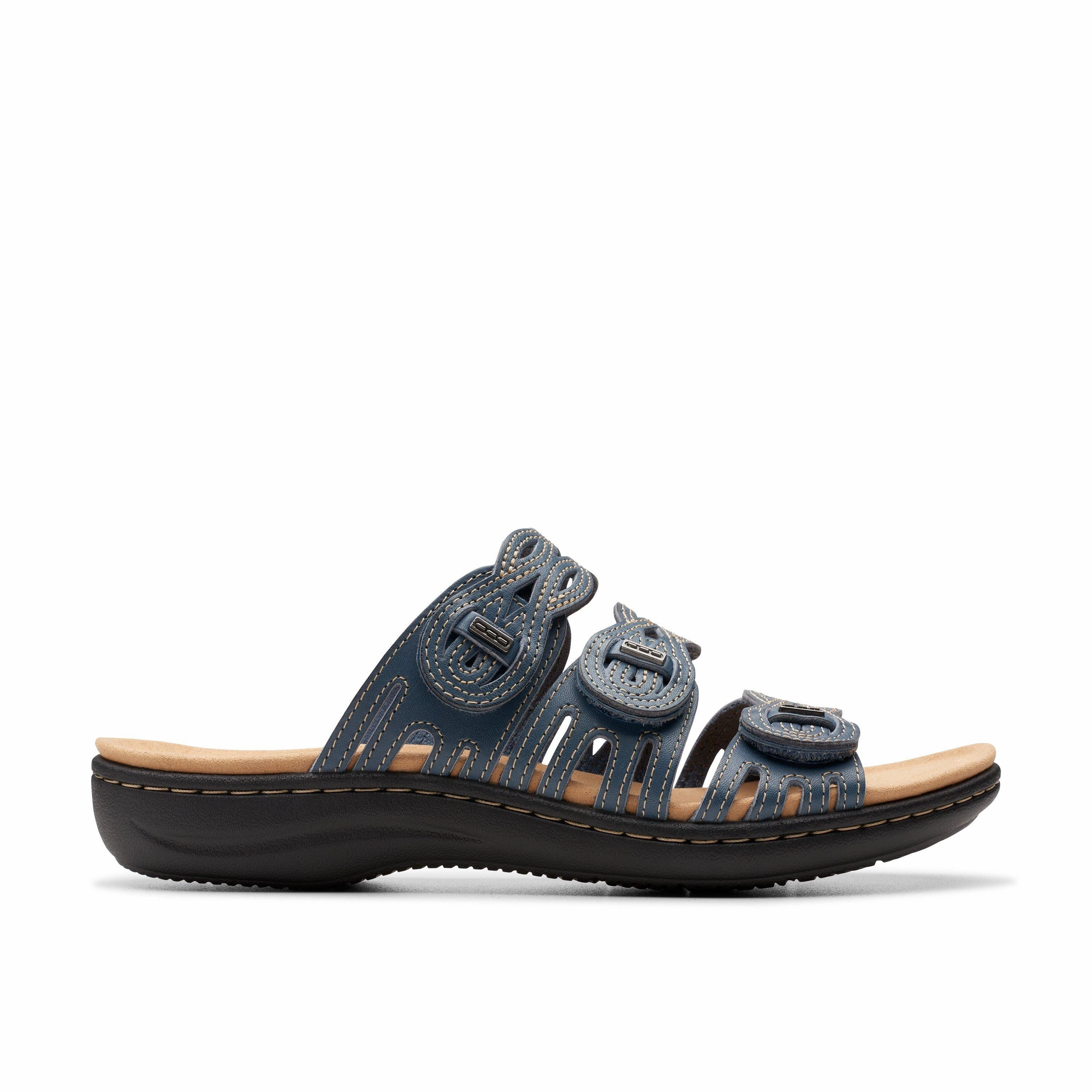 Clarks Laurieann Ruby in Blue Leather Stylish Womens Sandals discount