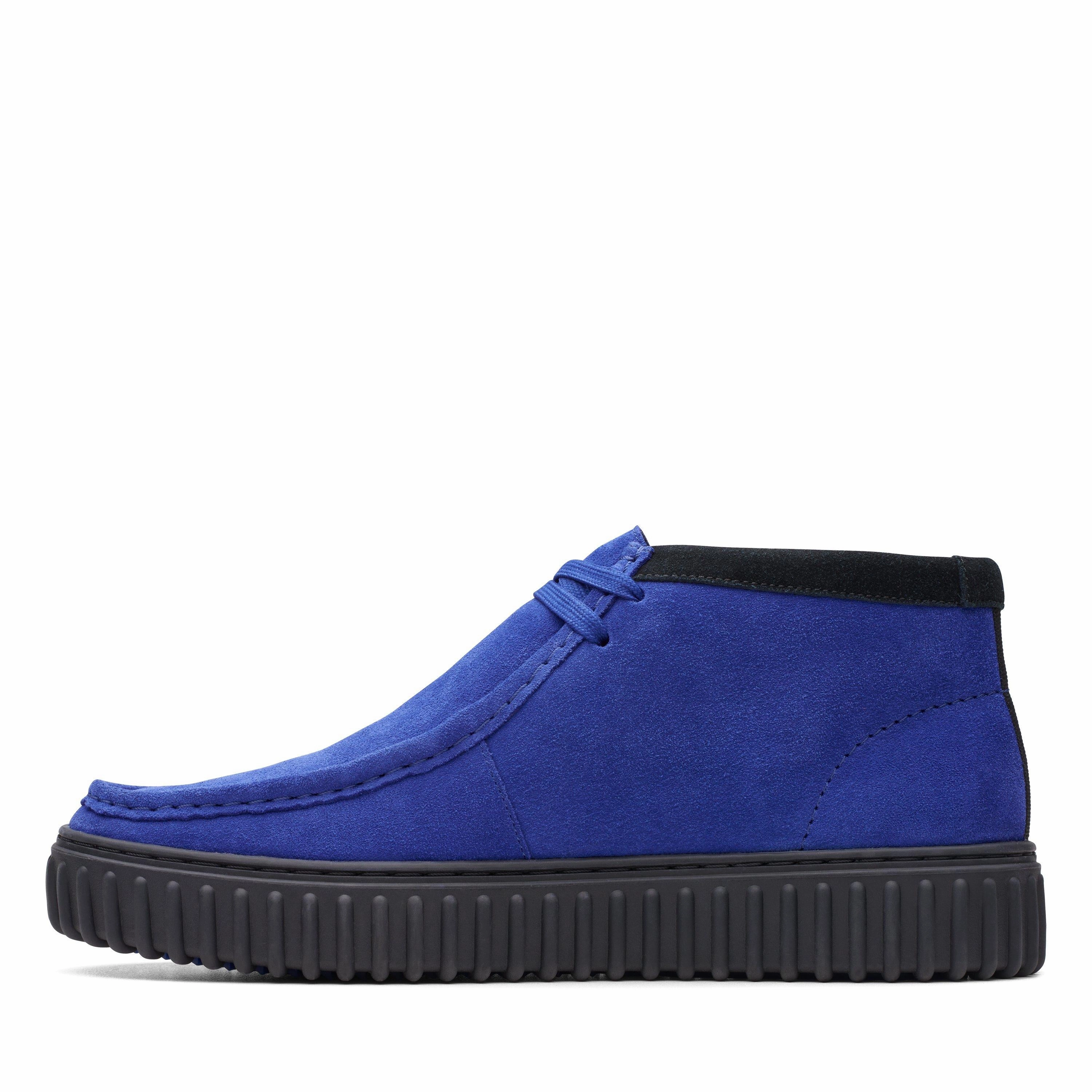 Clarks Torhill Hi in Blue Suede