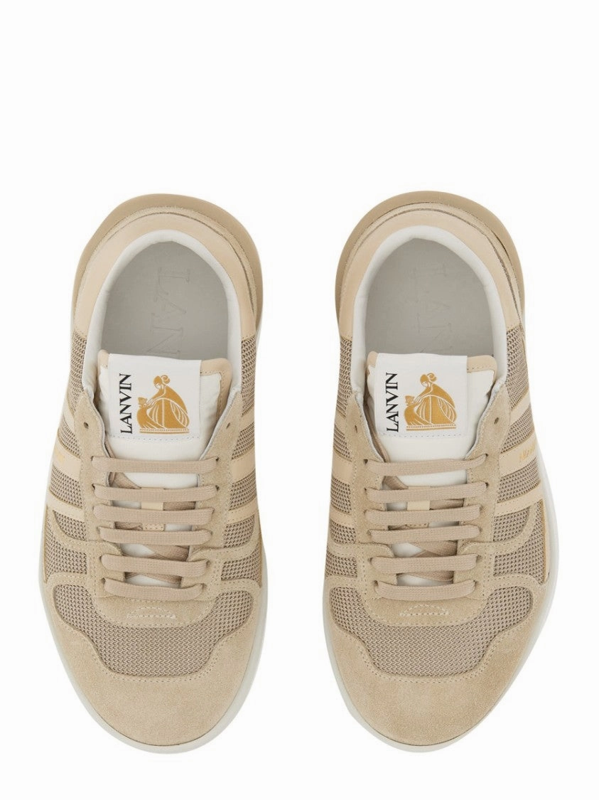 Clay" Textured Low-Top Sneakers With Cushioned Sole