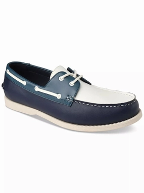 Club Room Elliot 100134206 Boat Shoes Men Blue White Polyurethane Moc-Toe MKZZ42 Mens Athletic Shoes clearance sale