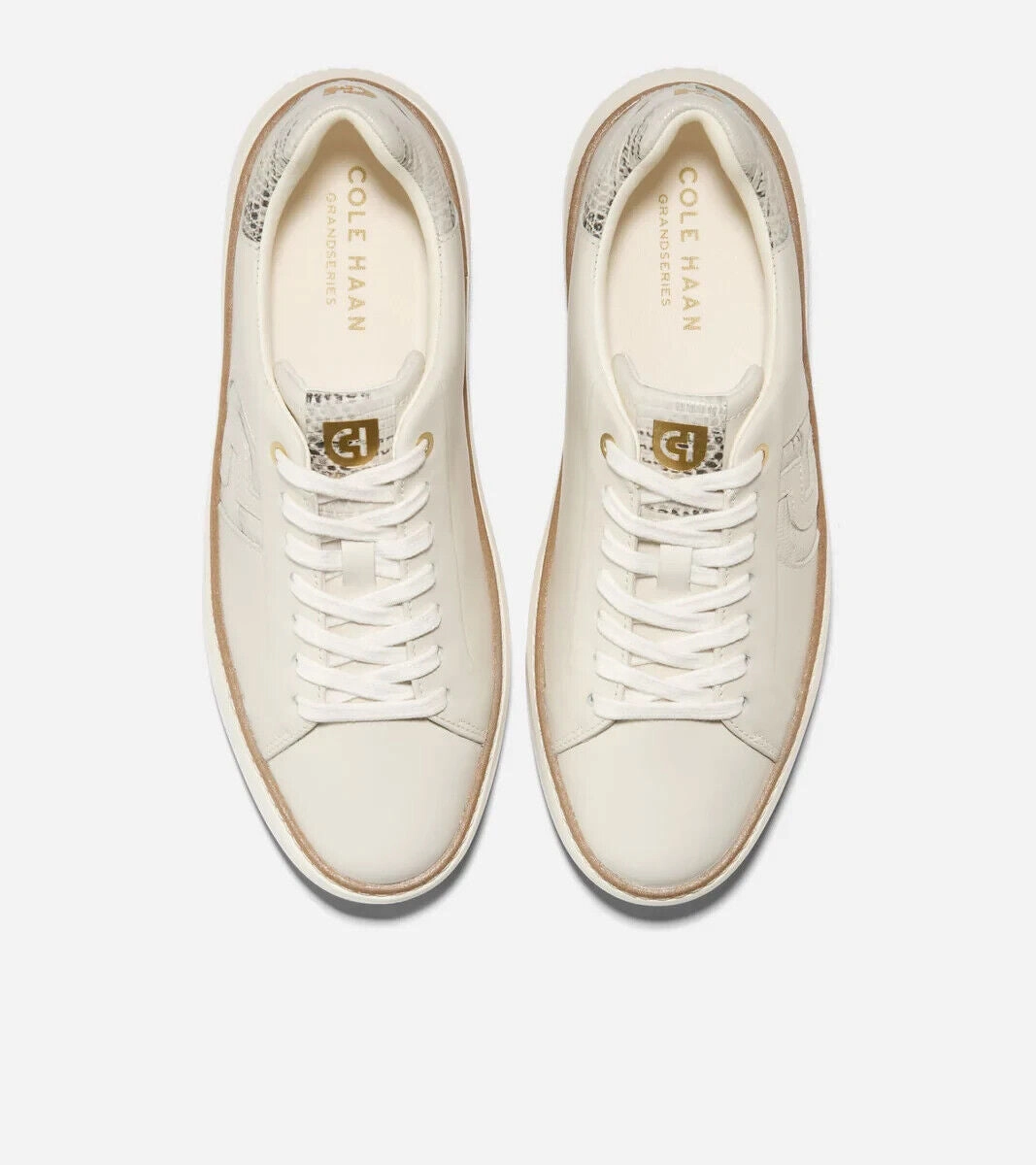 Cole Haan Grandpro Topspin W31301 Sneakers Womens 8.5 Ivory Leather Shoes FZP545
