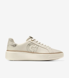 Cole Haan Grandpro Topspin W31301 Sneakers Womens 8.5 Ivory Leather Shoes FZP545 Womens Sports Shoes clearance