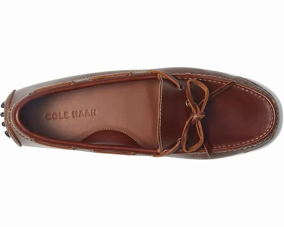 Cole Haan Gunnison Driver Loafer Mens Brown Leather Slip On Casual Shoes KHD2039 (Brown,9.5)