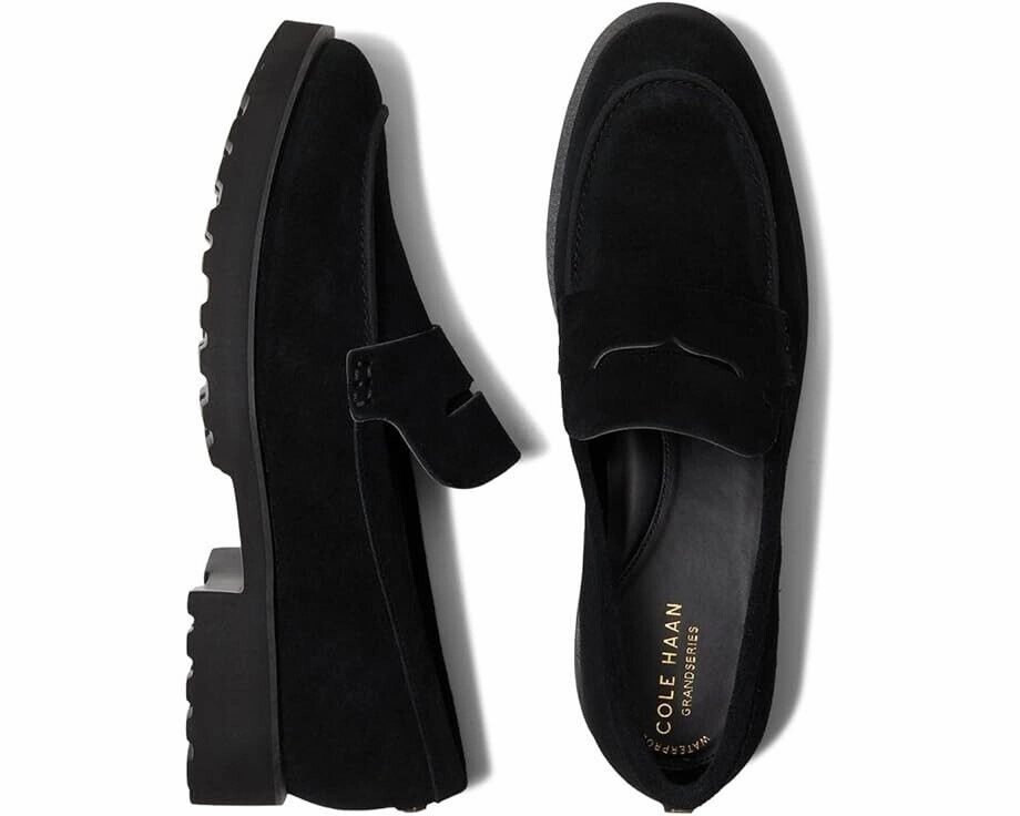 Cole Haan Newburg Lug W24292 Loafer Women's US 8.5 Black Slip On Shoes ZPO2822