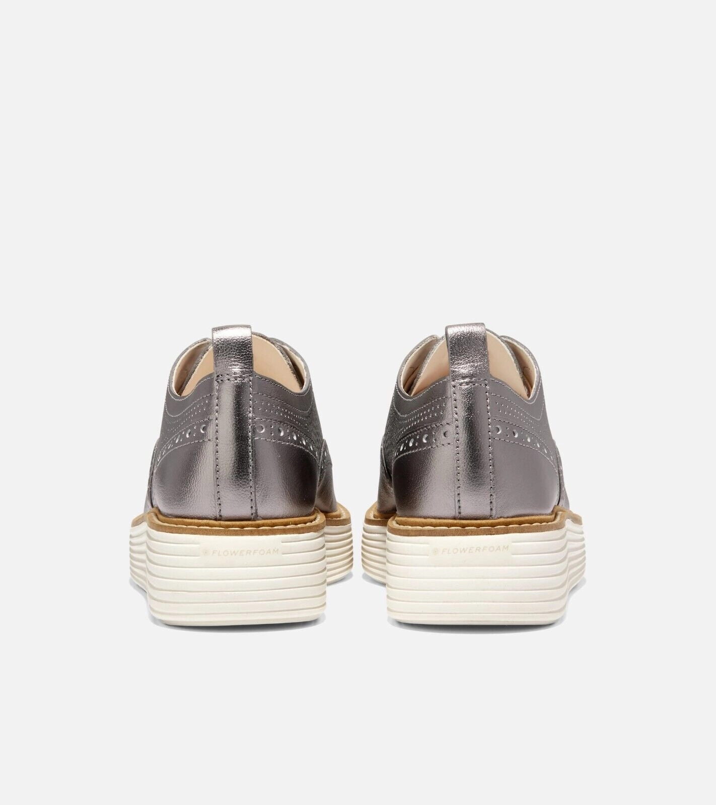 Cole Haan Originalgrand Platform Wingtip Oxford Women 8.5 Pewter Metallic FZP401 (Pewter Metallic,8.5)