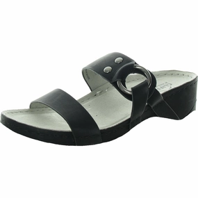 Colletta Womens Embellished Faux Leather Slide Sandals Womens Beach Sandals special deal