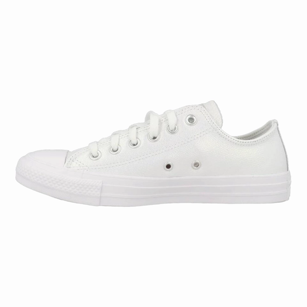 Converse Chuck Taylor All Star OX Kids' White Leather Shiny Sneakers Girls Athletic Shoes on sale