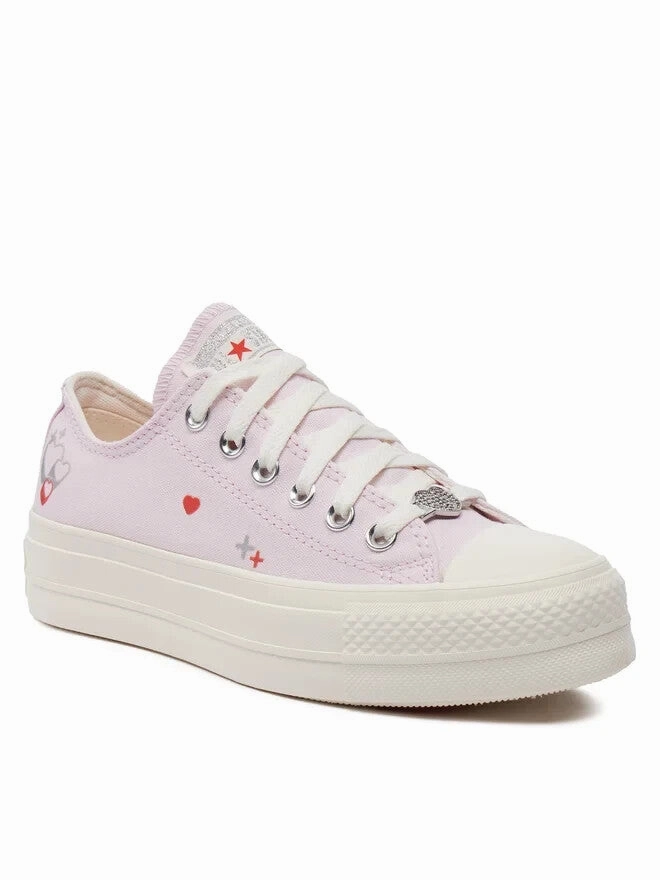Converse CTAS Lift A09115C Sneaker Women's Pink Platform Y2K Heart Shoes TF6704 (8,Purple)