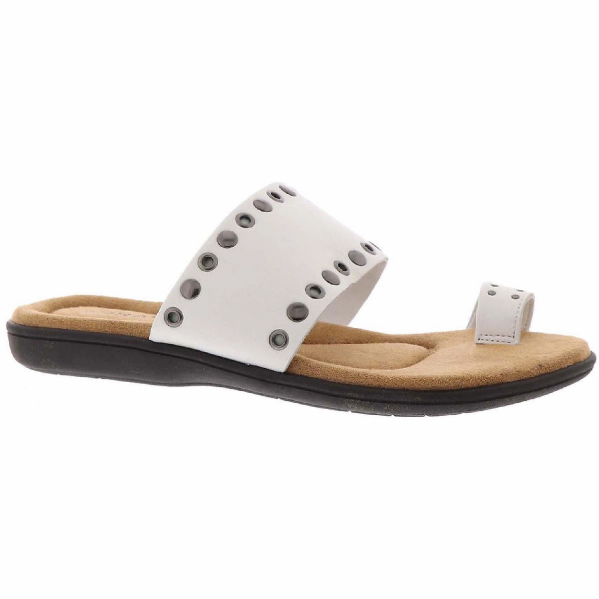 Coronado Womens Leather Embellished Slide Sandals