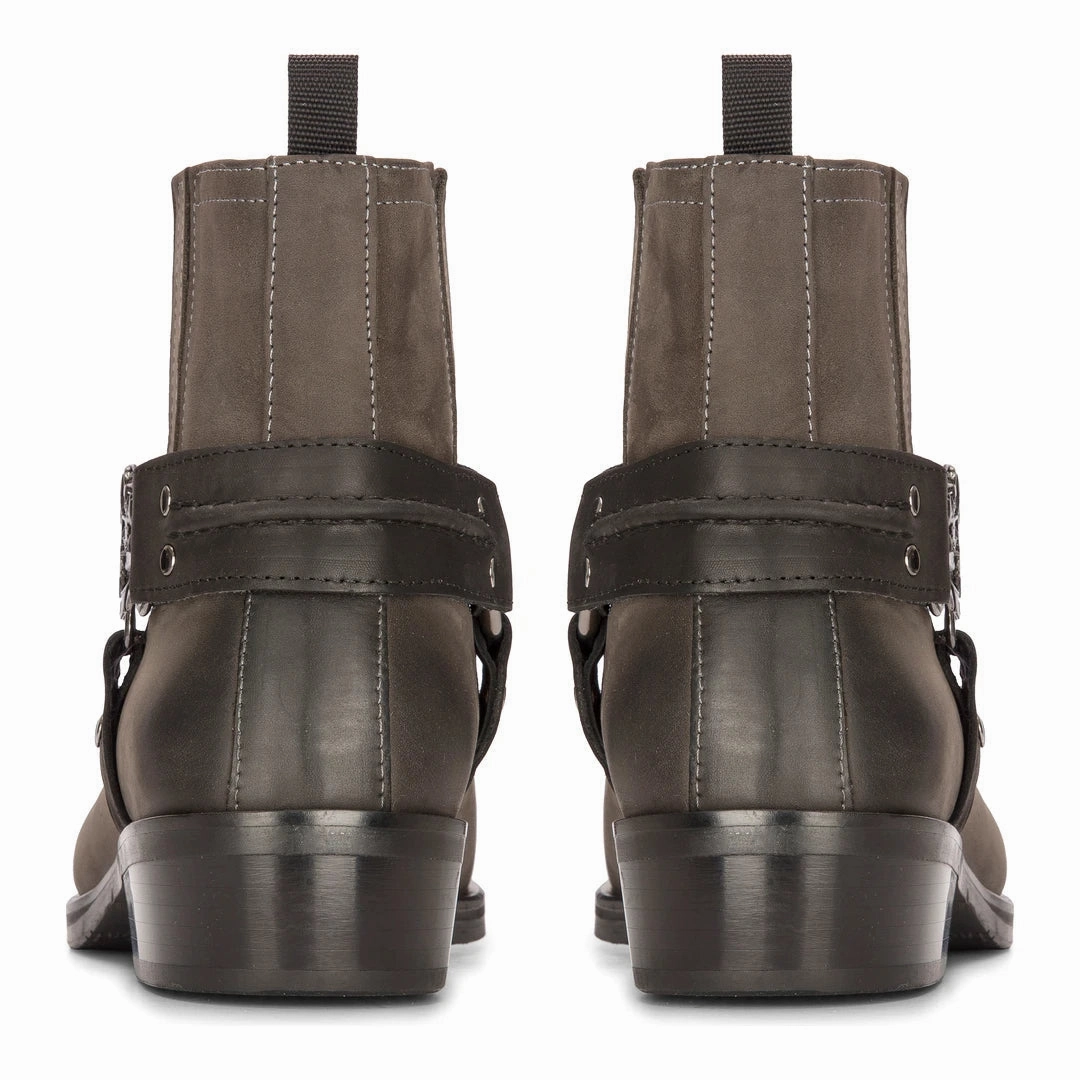Cowboy Real Leather Boots With Square Toe