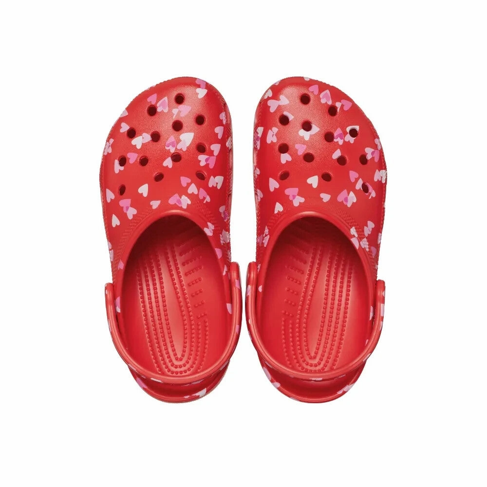 Crocs Classic Vday 209682-6ZR Clog Unisex Red Slip On Comfort Casual Shoes UPS70 (Red,M9-W11)