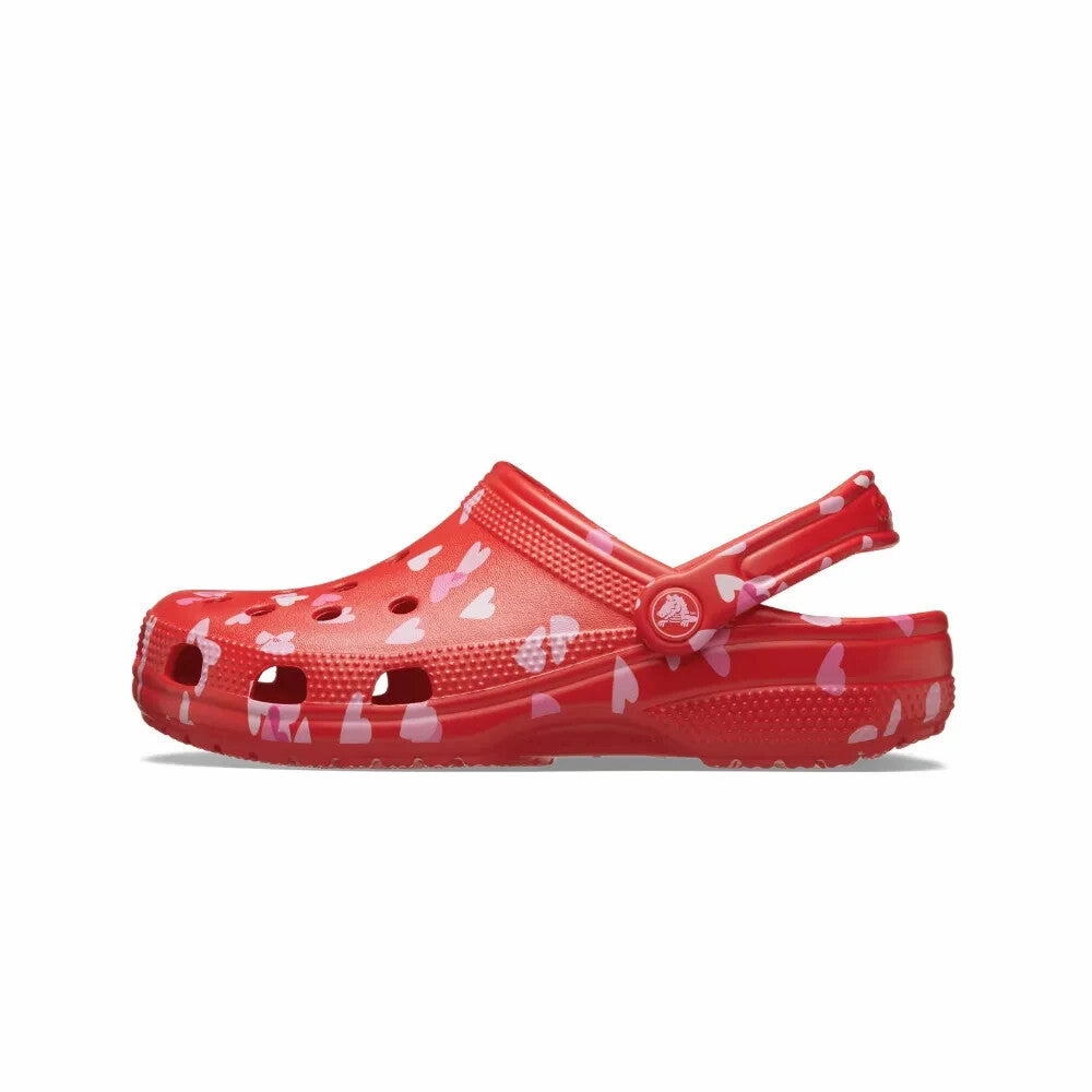 Crocs Classic Vday 209682-6ZR Clog Unisex Red Slip On Comfort Casual Shoes UPS70 (Red,M9-W11)