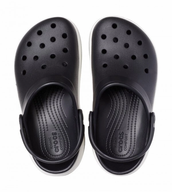 Crocs Crocsband Full Force 206122-066 Clog Men's 9 Black Platform Shoes ERK1501