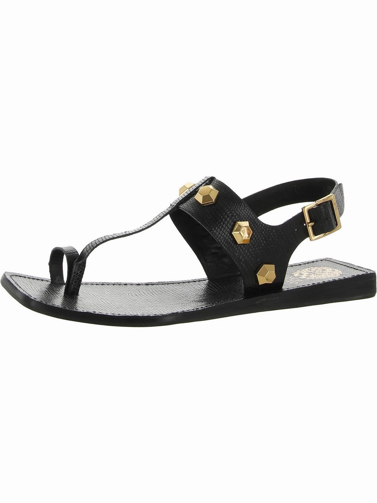 Dailette Womens Leather Ankle Strap Thong Sandals