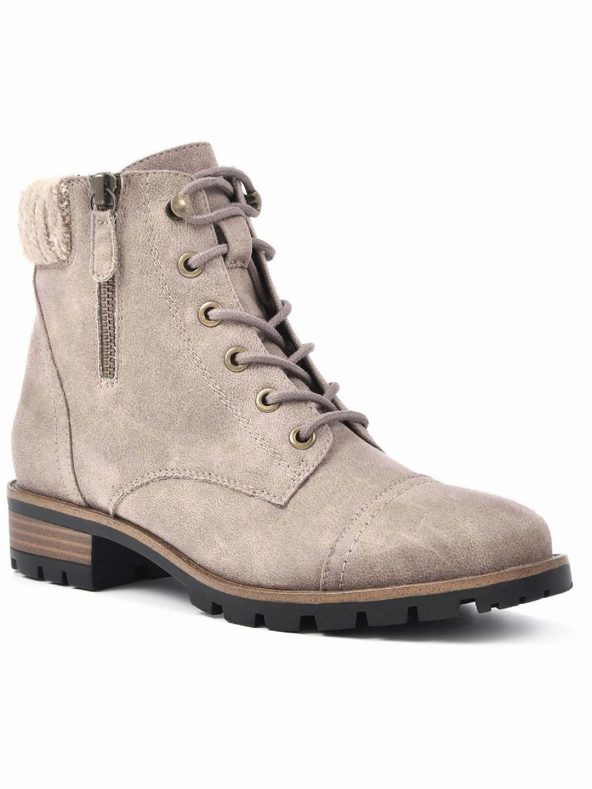 Daisy Womens Faux Fur Lace Up Ankle Boots