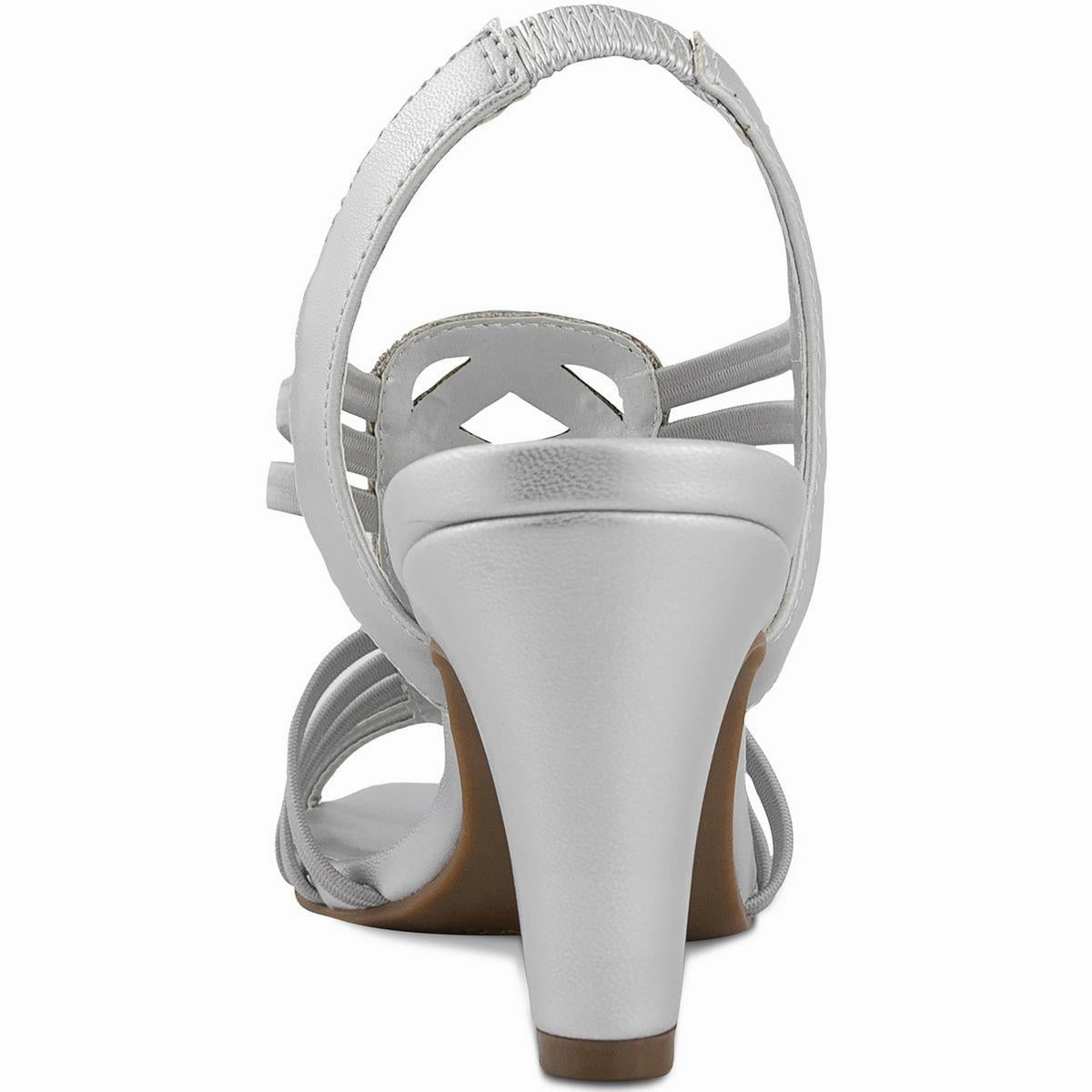 Danely Womens Faux Leather Rhinestone Slingback Sandals