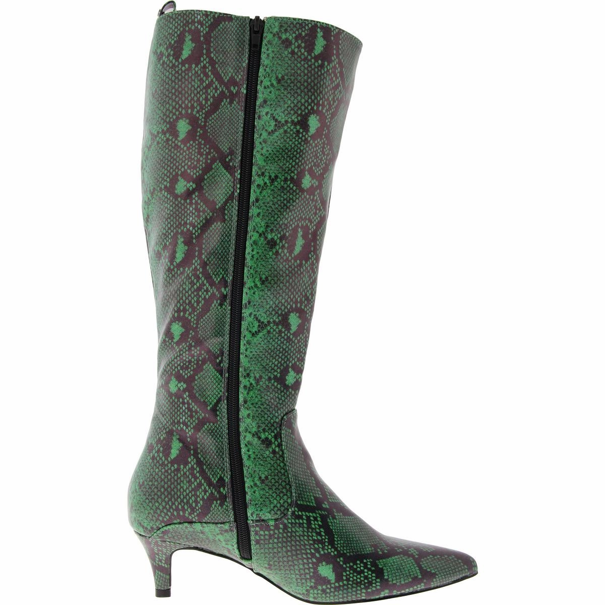 DARCY Womens Faux Leather Kitten heel Knee-High Boots