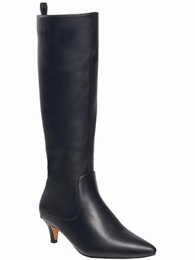 DARCY Womens Faux Leather Kitten heel Knee-High Boots Hot sale Womens Boots