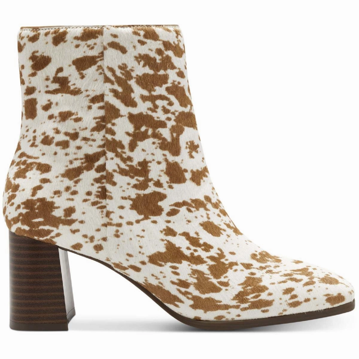 Dasha4 Womens Calf Hair Square Toe Ankle Boots