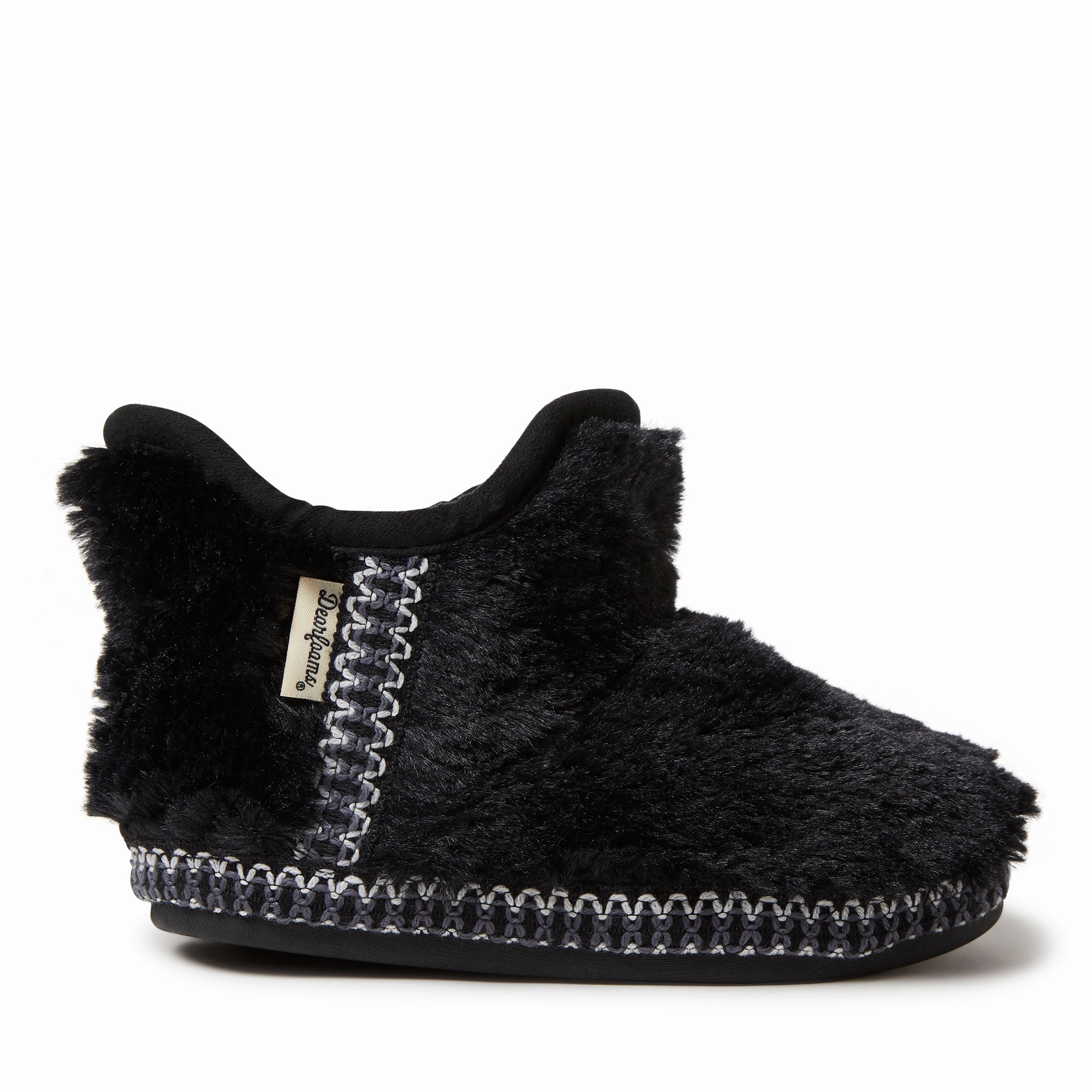 Dearfoams Kid's Girls Charlotte Pile Bootie Slippers