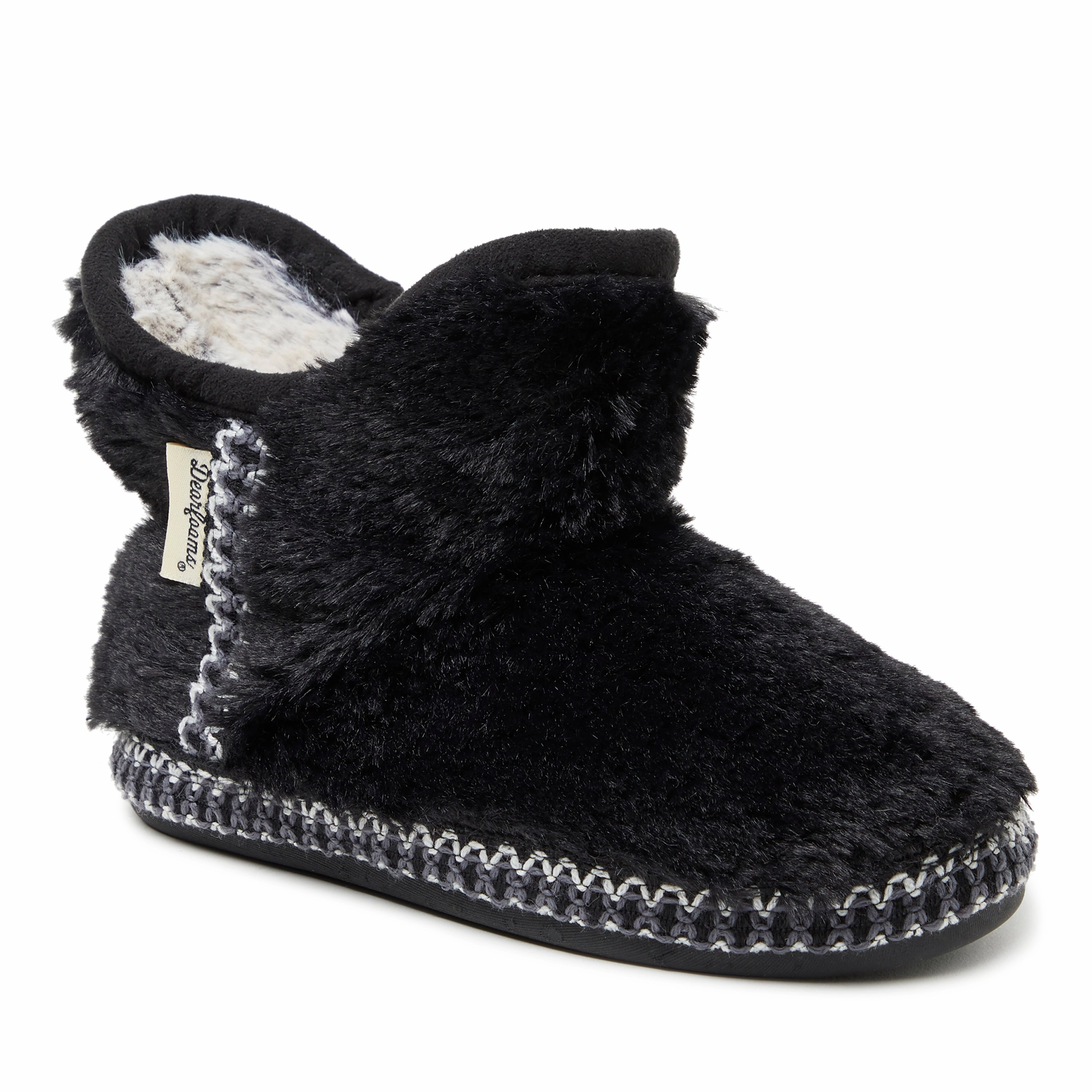 Dearfoams Kid's Girls Charlotte Pile Bootie Slippers Discount Girls Shoes with deals