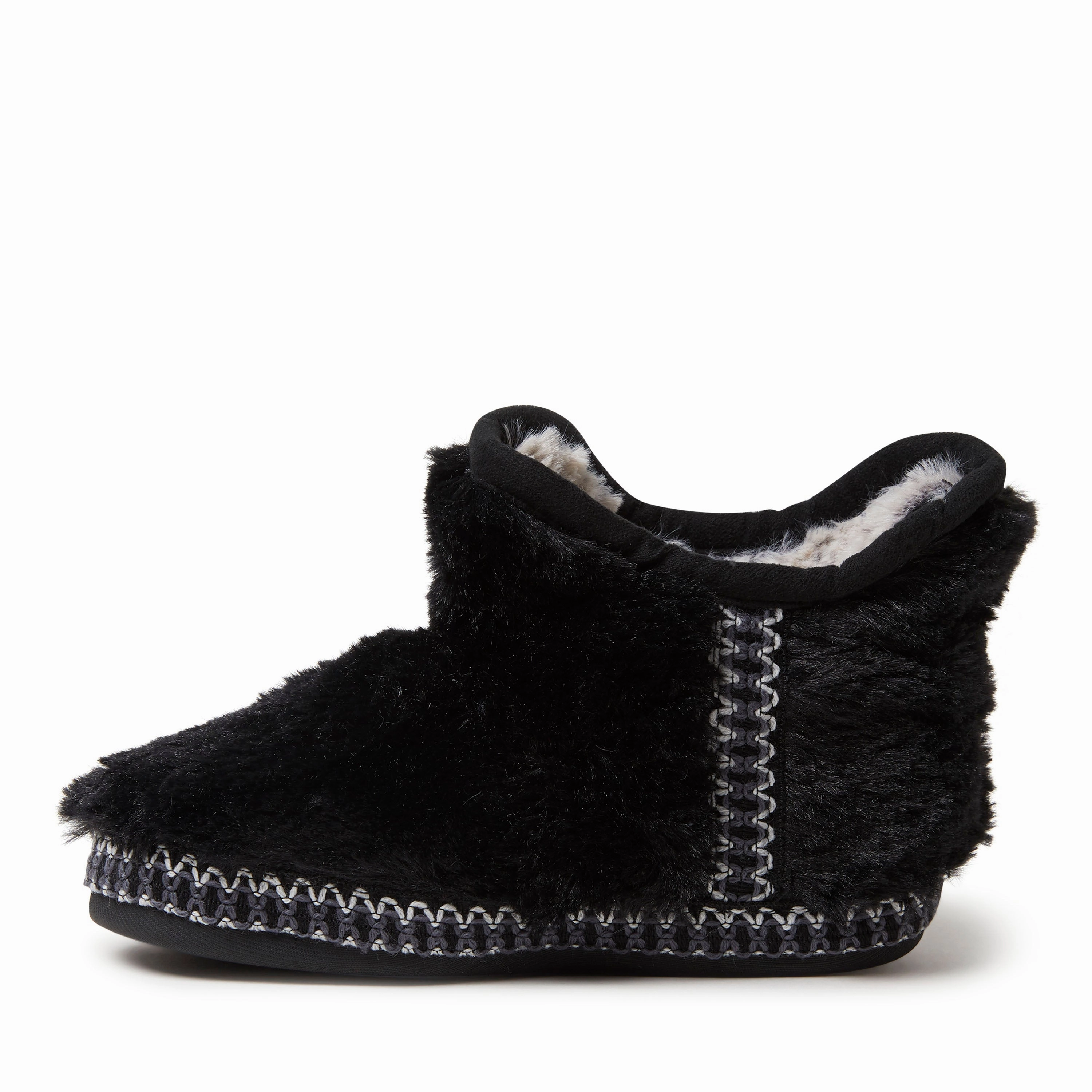 Dearfoams Kid's Girls Charlotte Pile Bootie Slippers