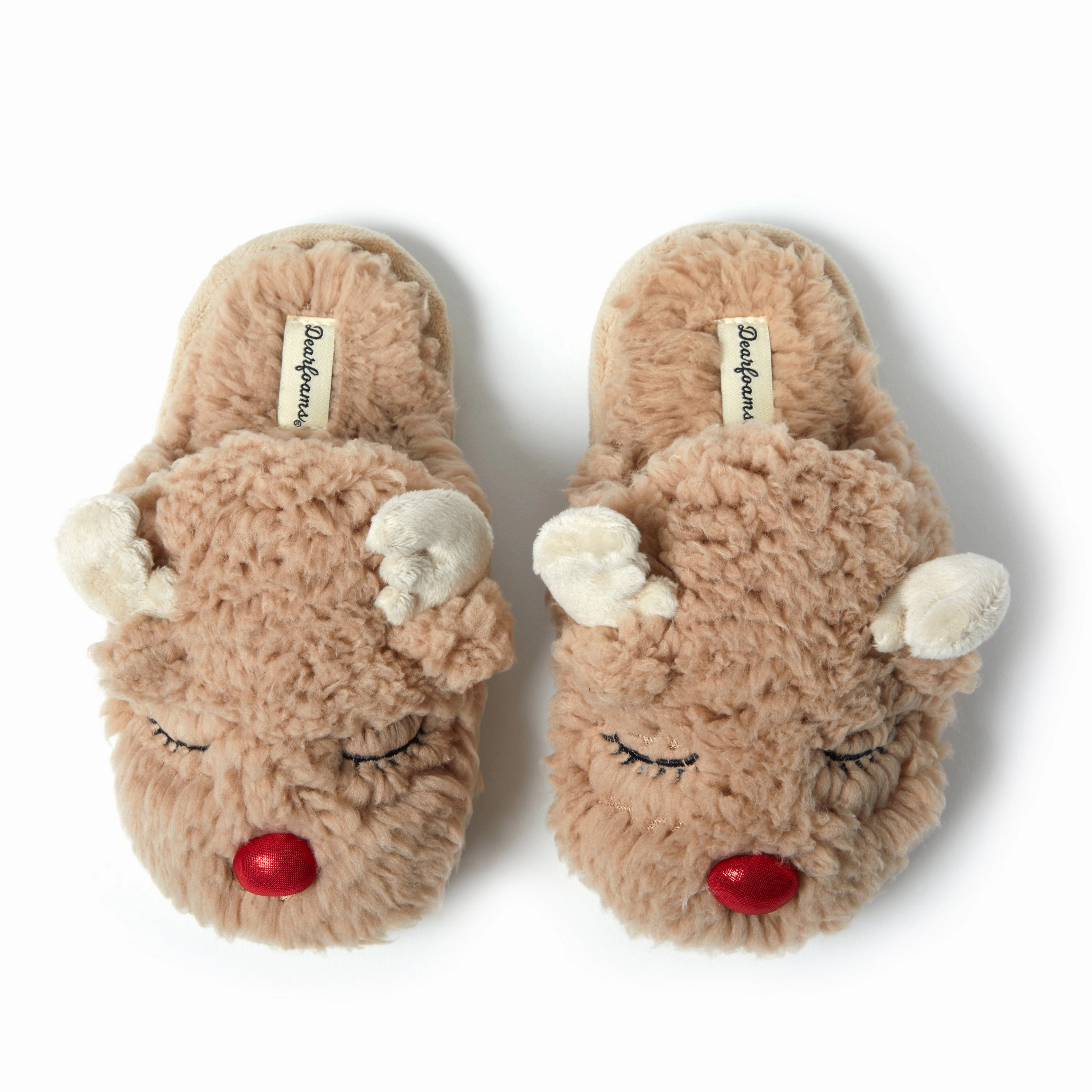 Dearfoams Kid's Reindeer Holiday Scuff Slippers Discount Boys Footwear online