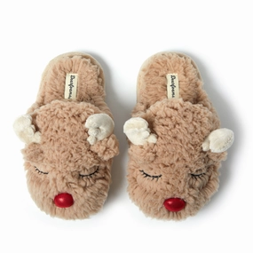Dearfoams Kid's Reindeer Holiday Scuff Slippers Discount Boys Footwear online