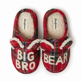 Dearfoams Kid's Remy Plaid Lil Bear Family Clog Slipper Discount Girls Shoes with deals