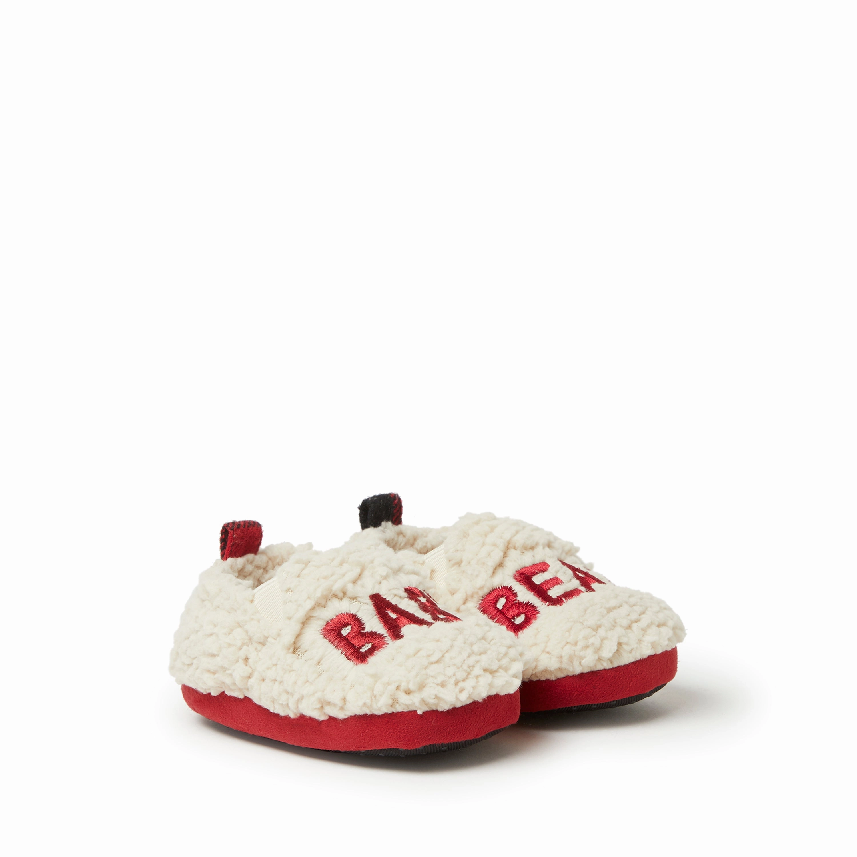 Dearfoams Kids Buffalo Check Baby Bear Closed Back Slipper