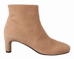 DEL CARLO Suede Leather Mid Heels Pumps Boots Women's Shoes Womens Boots clearance offers