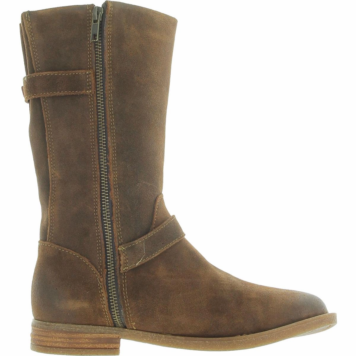 DELANO Womens Buckle Nubuck Mid-Calf Boots