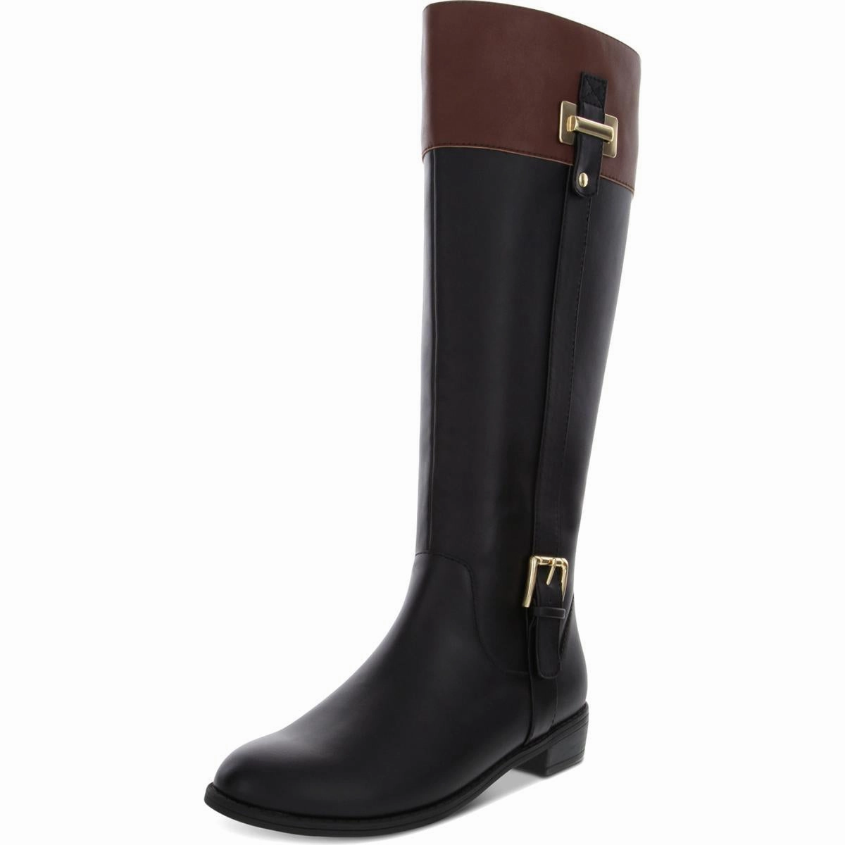 Deliee 2 Womens Zipper Round Toe Riding Boots