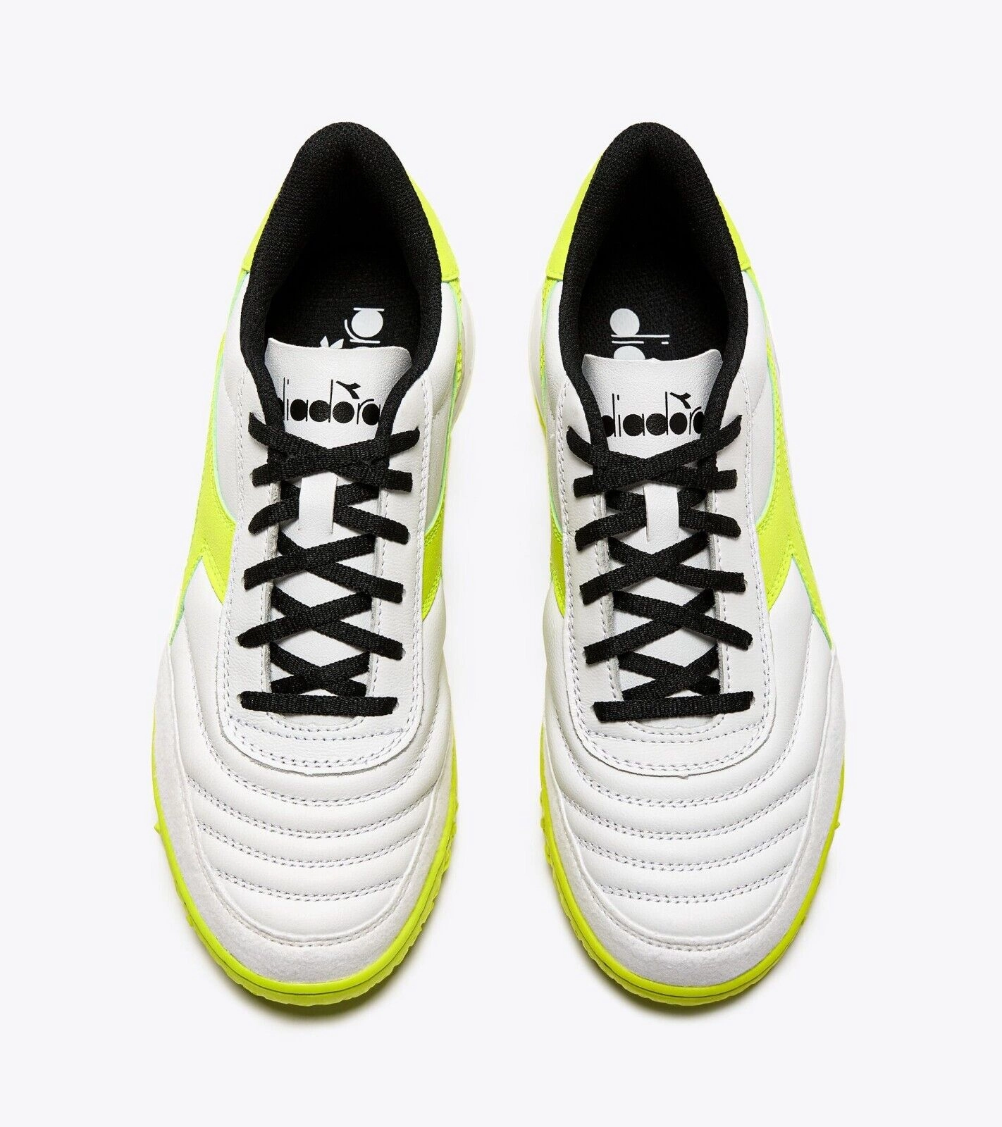 Diadora Calcetto GR 101.18057101 C3675 Men US 7 White Yellow Soccer Shoes TF1651