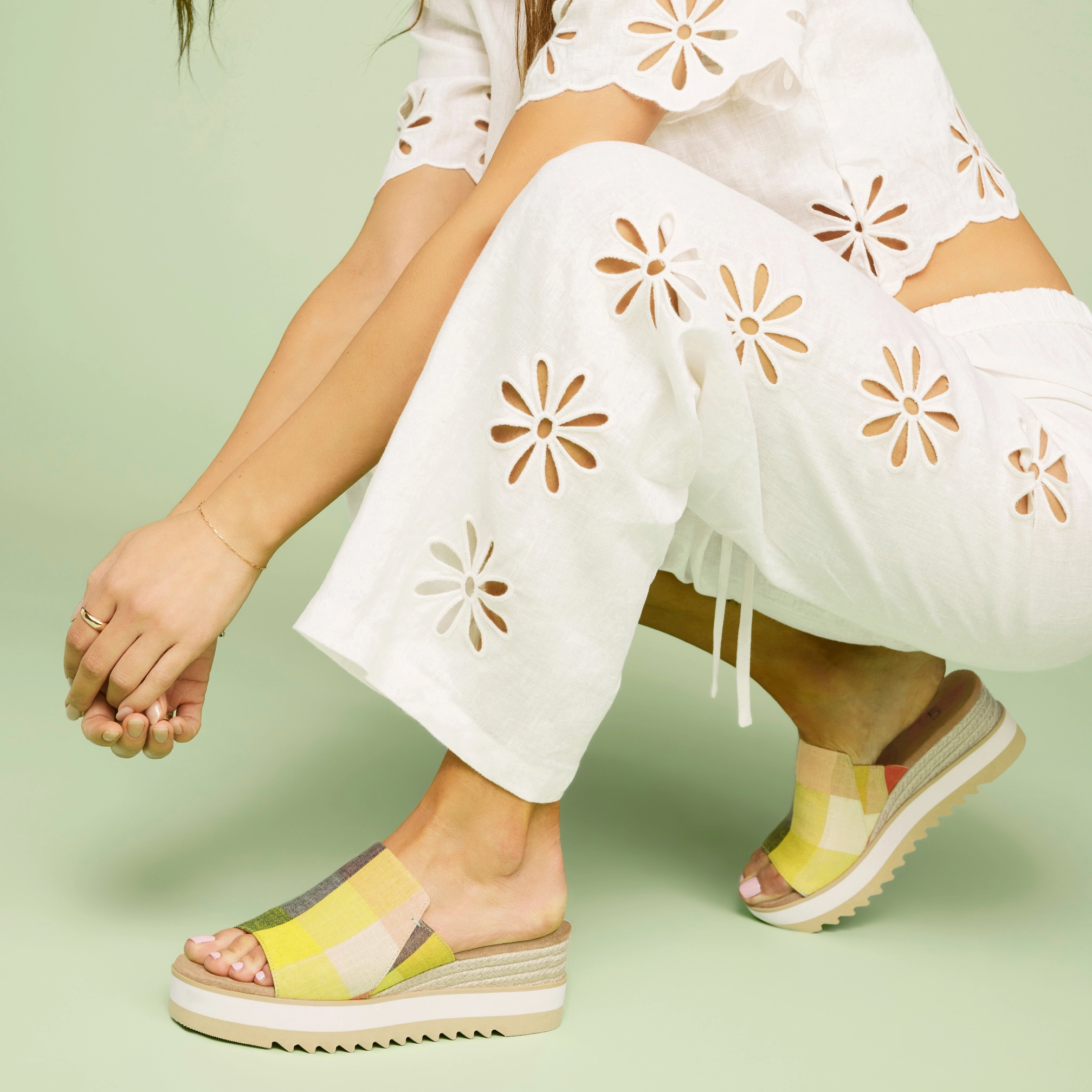 Diana Picnic Plaid Mule Sandal
