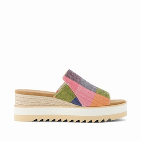 Diana Picnic Plaid Mule Sandal Casual Womens Sandals on sale
