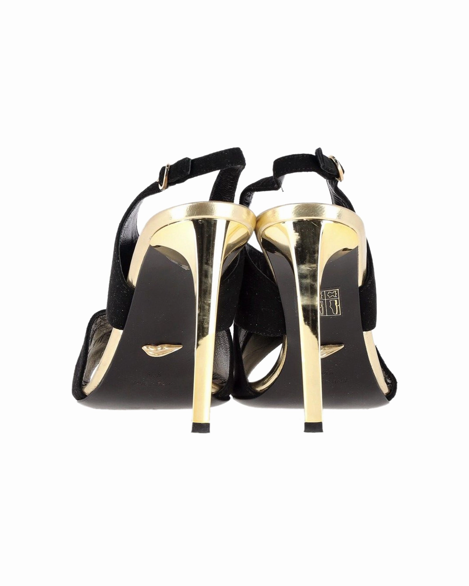 Diane Von Furstenberg Cross Strap High Heel Sandals in Black Suede
