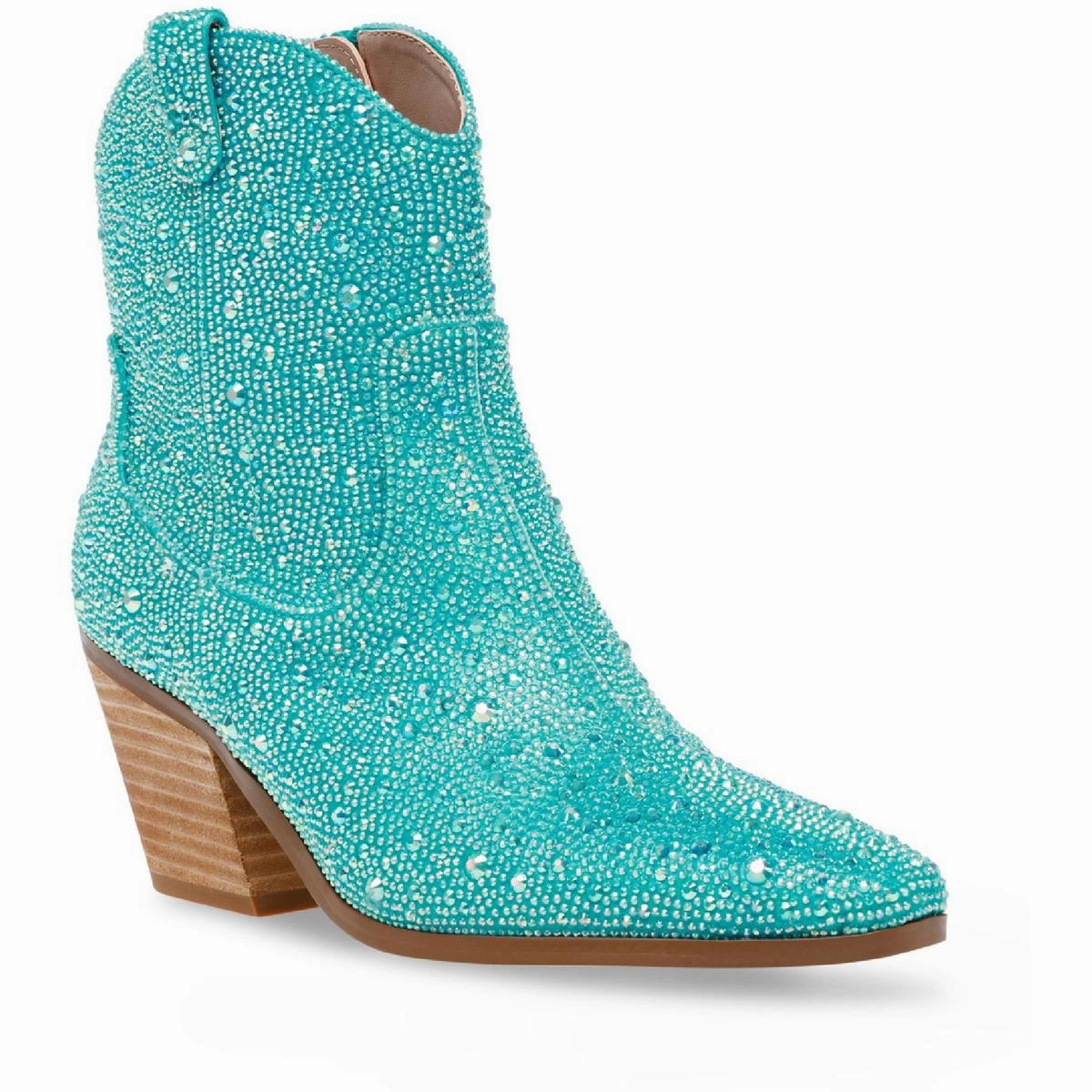 Diva  Womens Glass Stones Zipper Cowboy, Western Boots